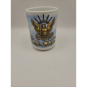 Cuppa US Navy Coffee Mug Scenic Panoramic Wrap Eagle Shield Made in USA 11oz
